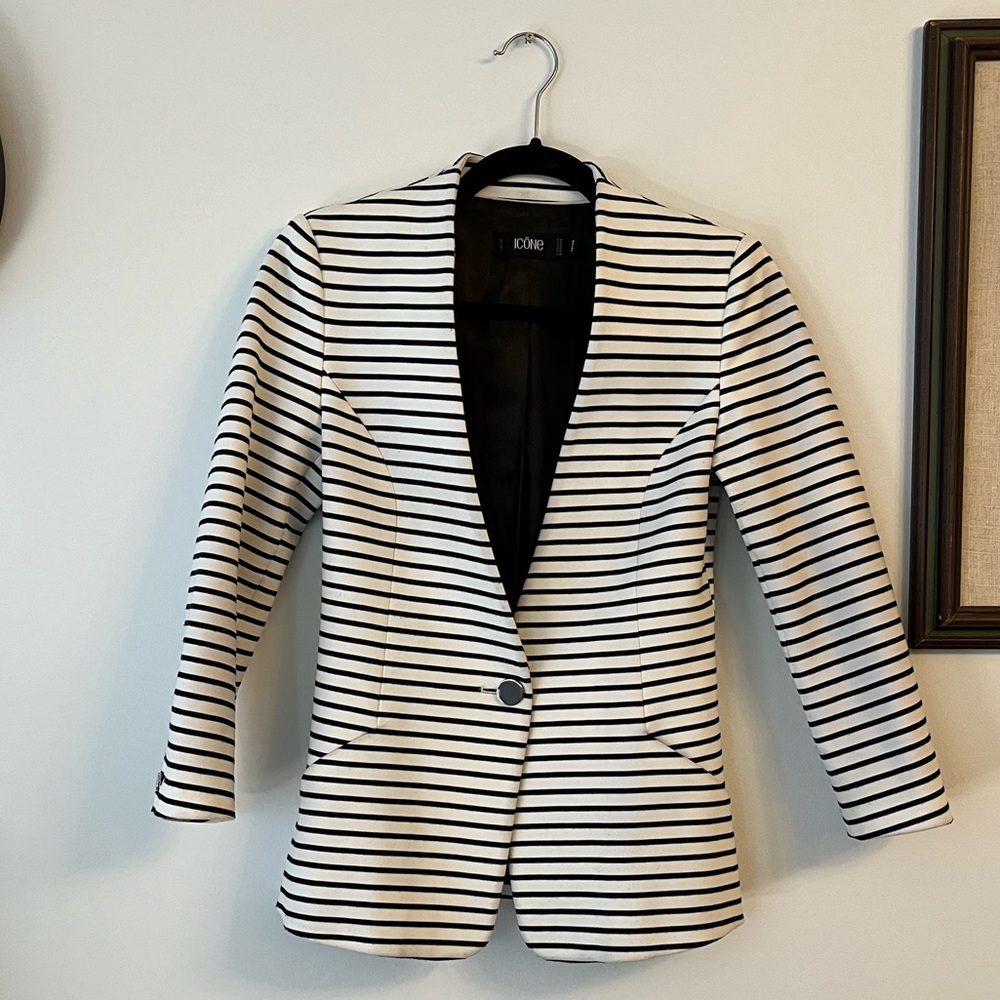 ICONE Black & White Striped Blazer (GONE)